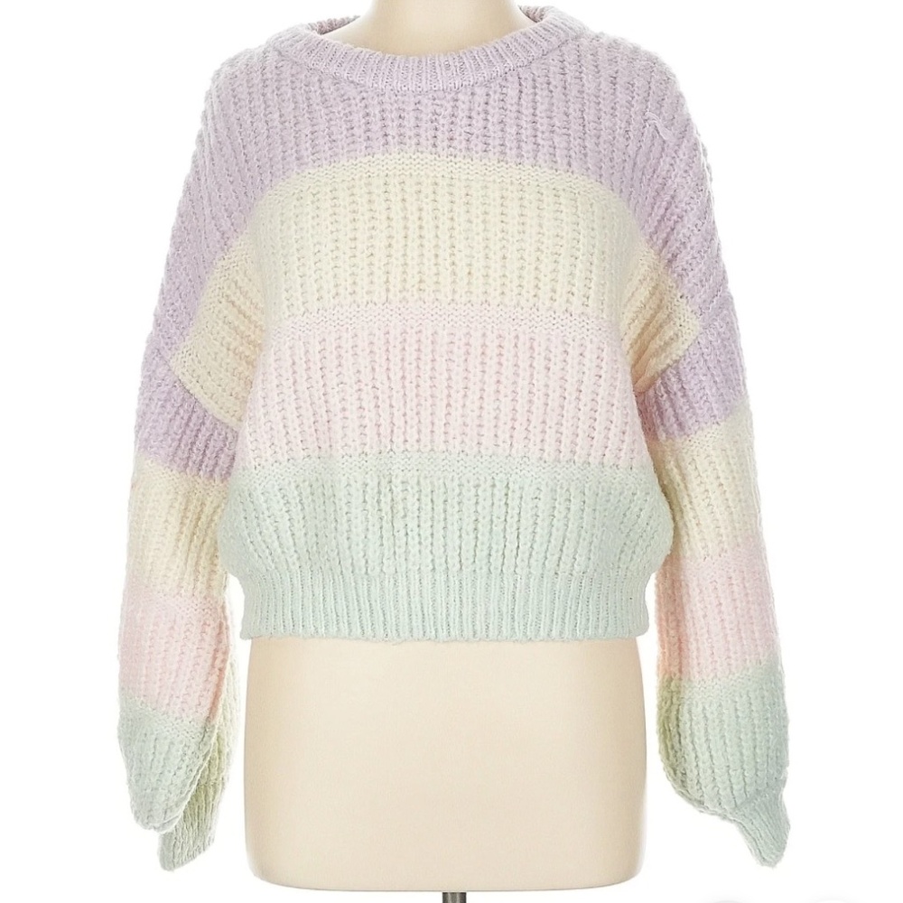 Supe Cute Multi Color Pullover Sweater, Size Medium